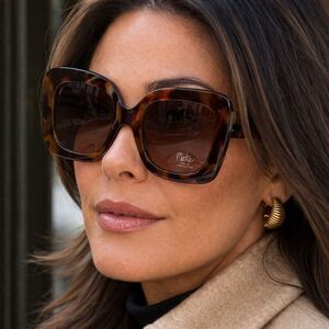 Bob Mackie Tortoise Oversized Square Sunglasses UV Protection Brown NEW